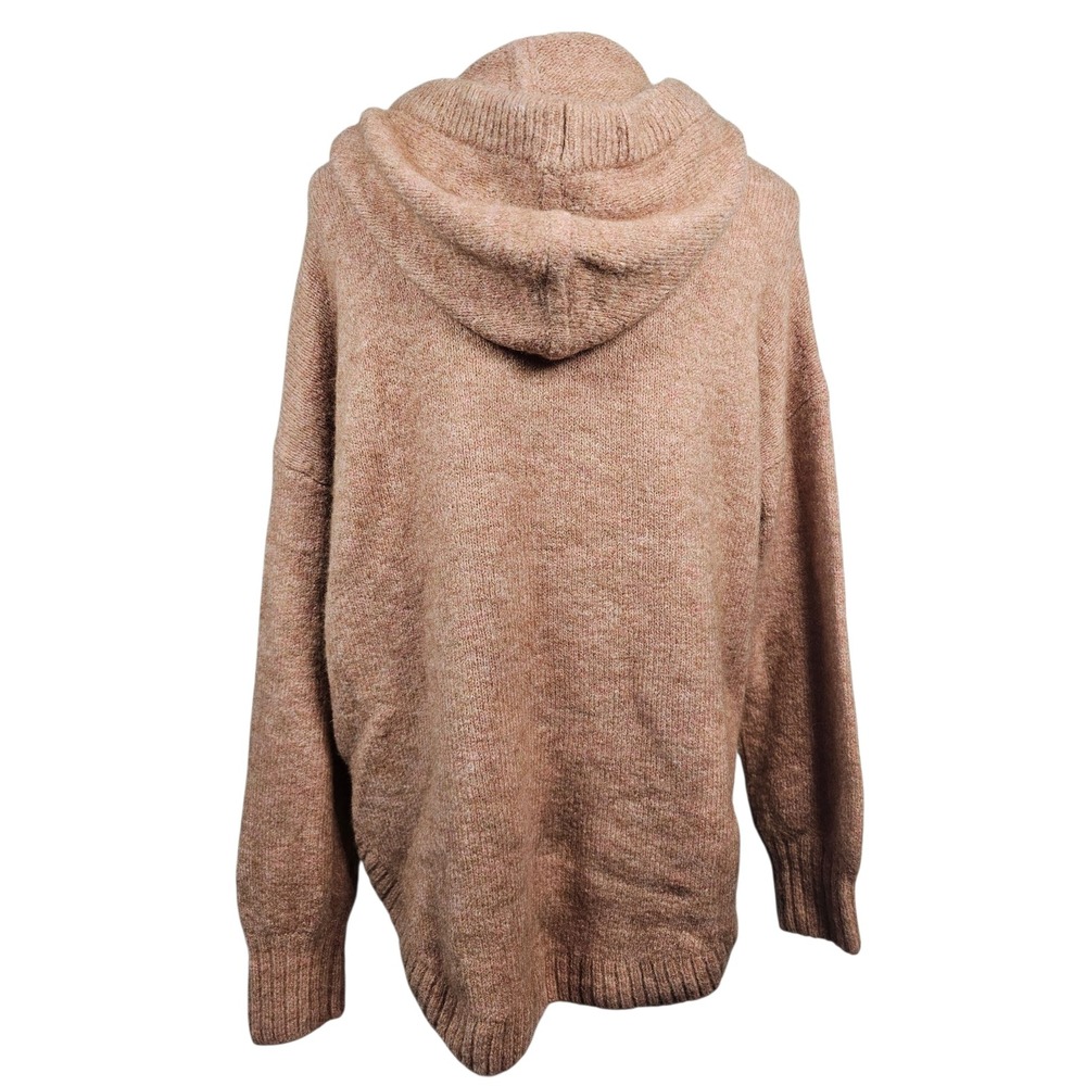Madewell Hooded Sweater Pullover Knit Heathered Wool Alpaca Blend Pink Women Si - Picture 3 of 7